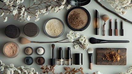 Luxe cosmetic narrative, premium products telling a story of elegance
