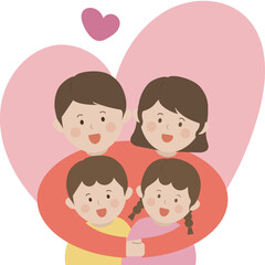 화목한 가족 가정의달 일러스트