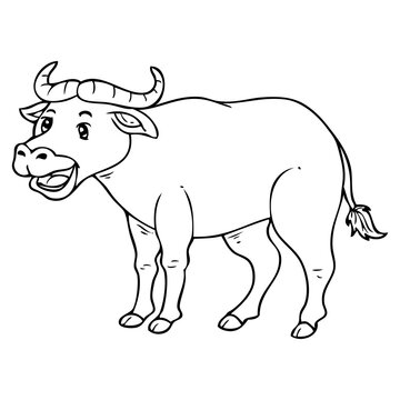 buffalo outline vector illustration