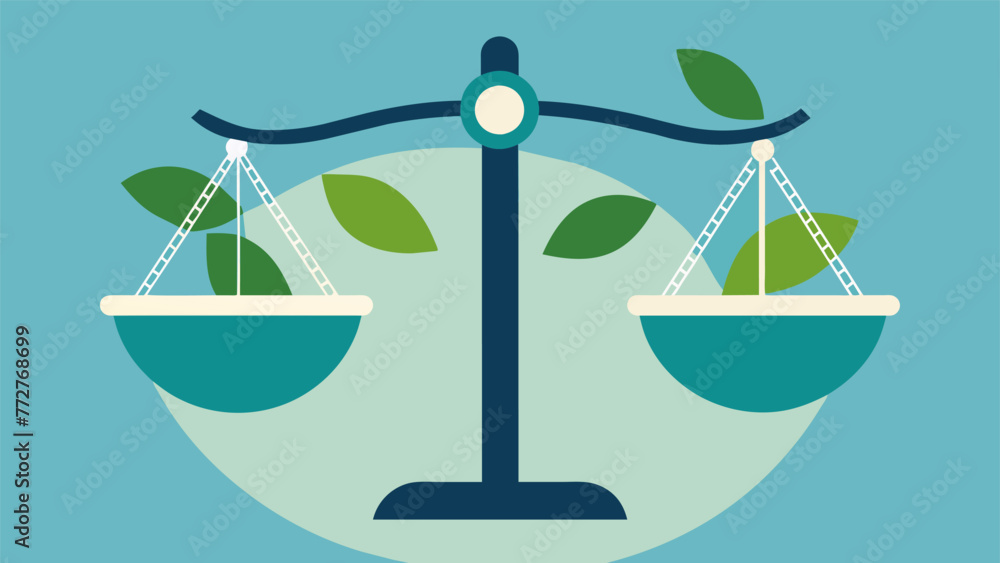 Poster an image of a scale one side representing genetic influence and the other representing environmental