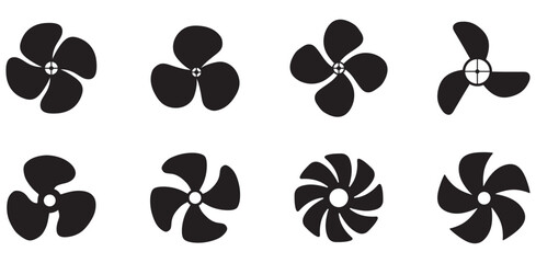 Collection of fan icon. symbols isolated on a white background. Vector illustration. Editable stroke