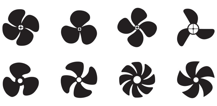 Collection of fan icon. symbols isolated on a white background. Vector illustration. Editable stroke