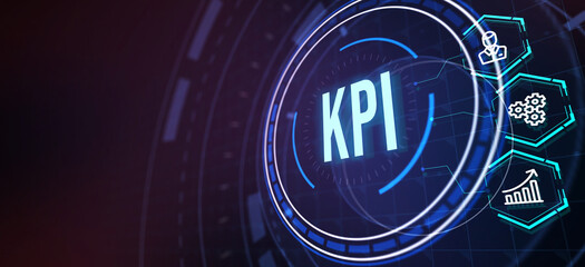 KPI Key Performance Indicator for Business Concept. Business, Technology, Internet and network concept. 3d illustration