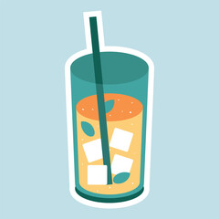 ice juice icon object sticker vector summer drink
