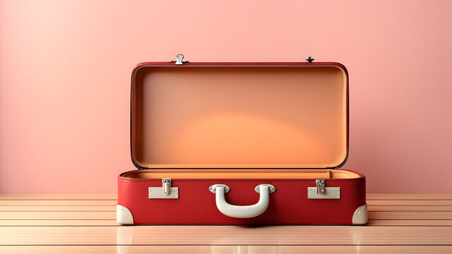 Traveler's Escape 3D Vintage Suitcase Template for Adventure Seekers and Hotel Resorts