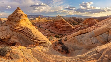 Wide Photo of Beautiful Sandstone Formations. Landscape, Travel, Canyon, Utah, Rock, Nature, Desert, Sky, Park, Mountain, National Park, Sedona, Grand, Scenic, Cliff
