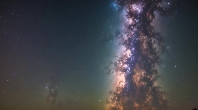 Time lapse of the milky way turning in a clear sky
