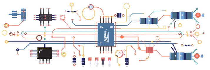 Schematic Diagram Featuring the Application of LM317 Voltage Regulator in a Circuit - obrazy, fototapety, plakaty