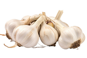 Obraz premium A Pile of Aromatic Garlic Goodness. On a Clear PNG or White Background.