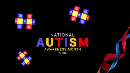 National autism awareness month. awareness background animation. - Powered by Adobe