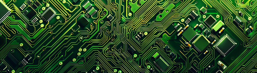 Green circuitry on microchips not only signifies technological advancement but also a commitment to sustainability within the digital domain.