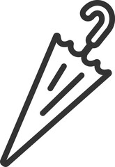 閉じた傘のアイコン（線画）のイラスト