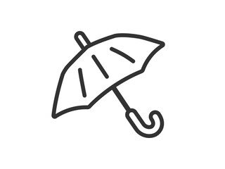開いた傘のアイコン（線画）のイラスト
