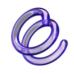 Y2k 3d abstract puple shape , crystal transparent rendre .