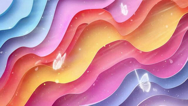 trendy abstract background for your unique design with wavy colorful background.. seamless looping overlay 4k virtual video animation background