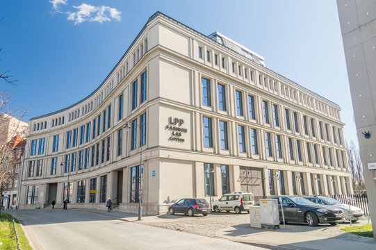 Gdansk, Poland - March 29, 2024: LPP company headquarters at Lakowa street in Gdansk. LPP S.A. is a Polish multinational clothing company. LPP is owner of Reserved, House, Cropp, Mohito and Sinsay.