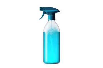 The Sapphire Spritz: A Refreshing Blue Spray Bottle With a Stylish Blue Handle. On a Clear PNG or White Background.