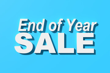 Fototapeta premium The advertisement promotion message end of year sale on blue background.