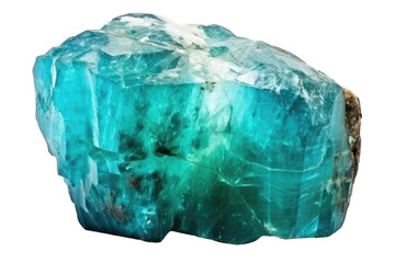 Fototapeta premium Majestic Blue and Green Gemstone Against a Pristine White Backdrop. On a Clear PNG or White Background.