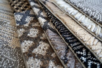 close array of samples showcasing carpet patterns