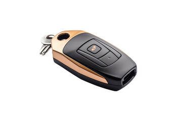 Midnight Opulence: Black and Gold Car Key Chain. On a Clear PNG or White Background.