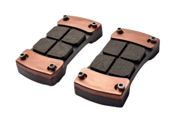 Silent Stop: A Pair of Brake Pads in Pure White. On a Clear PNG or White Background.