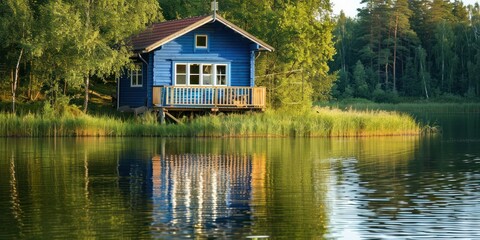 A photography of beautiful nature concept with summer house