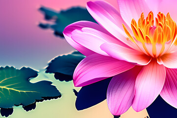 pink water lily, generative ai