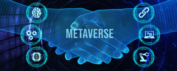 Metaverse virtual world, metaverse digital world intelligent futuristic interface technology. 3d illustration