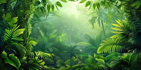 A photography of beautiful nature concept with jungle forest background