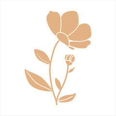 Beige abstract floral vector element
