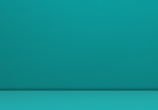 Green Teal Kitchen Podium Light Wall Background Studio Room Pattern Abstract Texture Design Table Space Interior Template Cyan Blue Mockup Plant Desk Presentation Floor Backdrop Empty Cosmetic Display