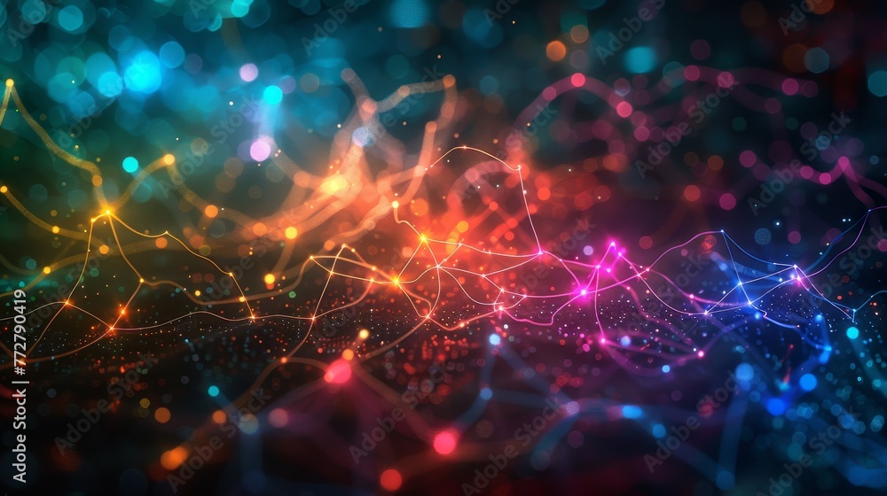 Poster a colorful map of neural connections in the brain