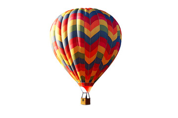 Fototapeta premium Colorful hot air balloons flying isolated on cut out PNG or transparent background. Tourist season that people want to travel. Realistic clipart template pattern.