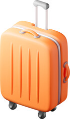 3D Orange Travel Suitcase