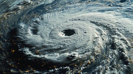 Fototapeta na wymiar Majestic Aerial View of a Massive Tropical Cyclone.
