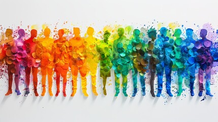 A spectrum of colors representing the diverse facets of a social system - obrazy, fototapety, plakaty