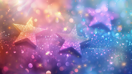 Beautiful colorful rainbow star background images for decorating various festivals.