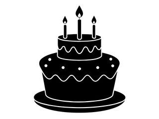 Trendy Flat Design Birthday Cake Icon: Simple Vector Image & Background Queries