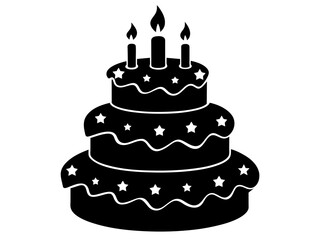 Trendy Flat Design Birthday Cake Icon: Simple Vector Image & Background Queries