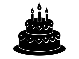 Trendy Flat Design Birthday Cake Icon: Simple Vector Image & Background Queries