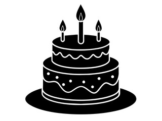 Trendy Flat Design Birthday Cake Icon: Simple Vector Image & Background Queries