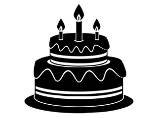 Trendy Flat Design Birthday Cake Icon: Simple Vector Image & Background Queries