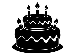 Trendy Flat Design Birthday Cake Icon: Simple Vector Image & Background Queries