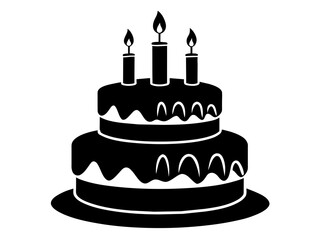 Trendy Flat Design Birthday Cake Icon: Simple Vector Image & Background Queries