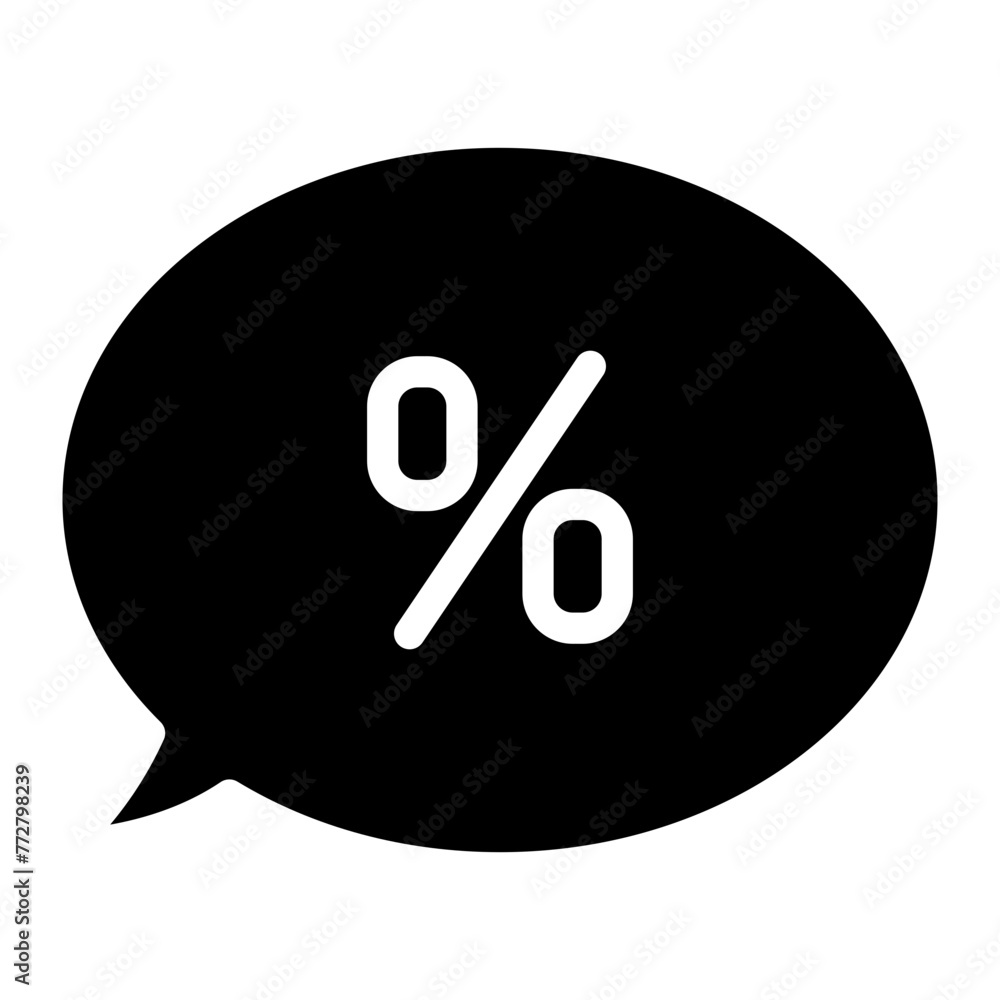 Poster speech bubble with percent icon