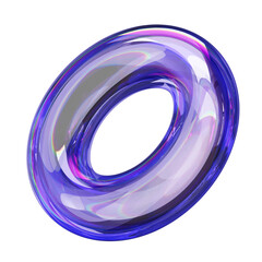 Y2k 3d abstract puple shape , crystal transparent rendre .