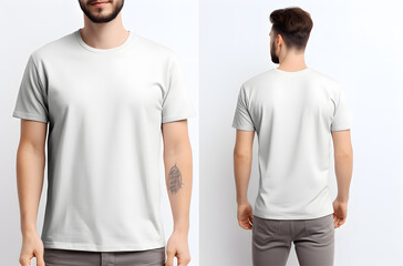 Mockup of a grey t-shirt on a white background