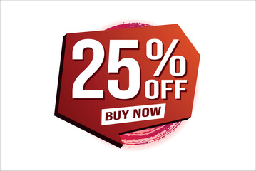 25% twenty five percent off buy now poster banner graphic design icon logo sign symbol social media website coupon

