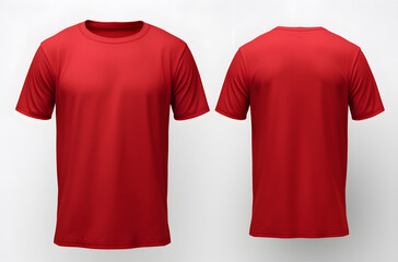 Mockup of a red t-shirt on a white background